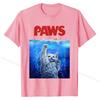 T-Shirt, Weiße Siamkatze Bedrohung aus der Tiefsee, PAWS Marke 3D-gedrucktes Top T-Shirts Baumwolle Erwachsene Oberteile T-Shirt Europa
