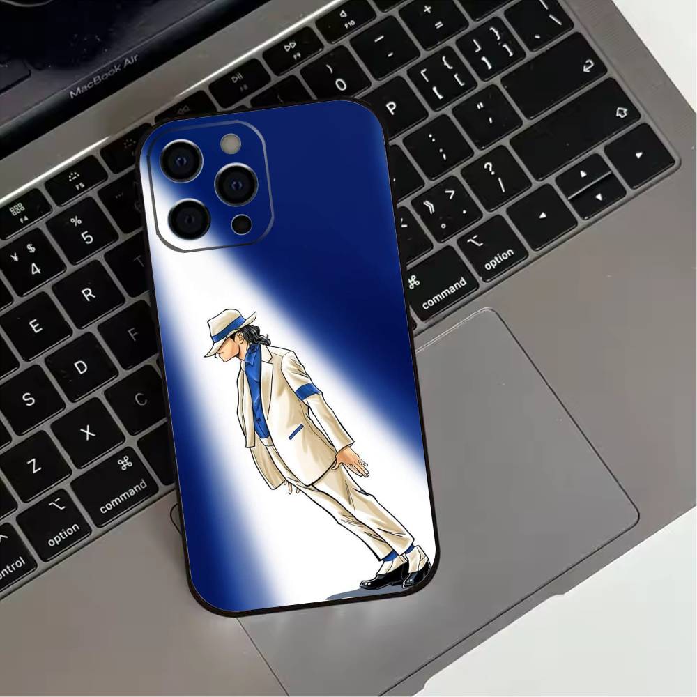 Cute Cartoon M-Michael J-Jackson  Phone Case For iPhone 17,16,15,14,13,12,11 Plus,Pro Max,XS,Soft Silicone Black Cover