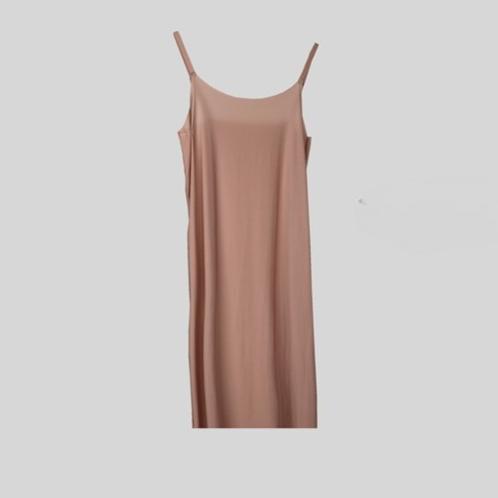 80Cm Plus Size Ice Silk Suspender Skirt Slip Nightdress Seamless Summer Cool Ultra-Thin Beautiful Back Sleeveless Petticoat Ootd