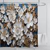 3D Print Chinese Style Luxury Diamond Flower Shower Curtain Polyester Fabric Bath Curtains High Quality With Hooks Bathroom Mat
