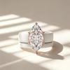 Low allergy white silicone wedding ring set, rose gold CZ diamonds, comfortable and soft rubber strap, suitable for women with s