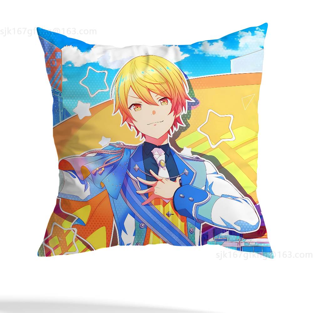 T-Tenma Tsukasa  Pillow Case Anti-dustmite Pillowcase Invisible Zipper Silky Short Plush Sofa Cushion Cover