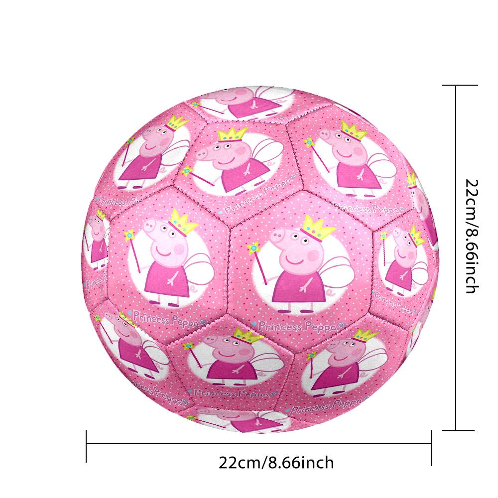 Pink Pig Cartoon Indoor Soccer Ball Size 5 Colorful All Ages Machine Stitched PVC Competition Ready Durable High-Bounce