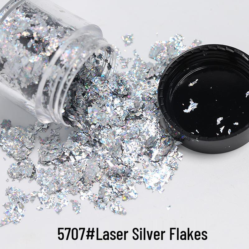 Japanese Gold & Silver Foil Nail Art Flakes: DIY Gel Polish Patches for Photo-therapy and Jewelry Design