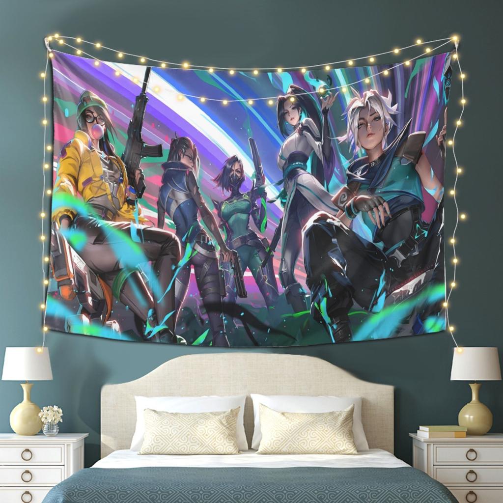 Vibrant Anime Heroes Tapestry Perfect for Gamers  Add Adventure and Style to Bedroom Living Room with Stunning Wall Art