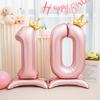 40 Inch Birthday Number Ballons Princess Birthday Pink Crown Balloons Wedding Party Ballons Decoration Birthday Number Balloon