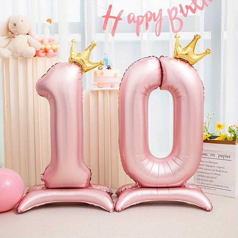 40 Inch Birthday Number Ballons Princess Birthday Pink Crown Balloons Wedding Party Ballons Decoration Birthday Number Balloon
