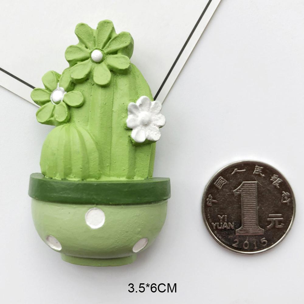3D Summer Cactus Succulents Magnetic Refrigerator Stickers Three-Dimensional Resin Creative Message Board Notes Kitchen Design