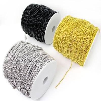 3-5 Meter 2,4 mm Kugelkette mit 20 Stück Verschluss Edelstahl Großhandel Kugelkette für DIY Halsketten Schmuckherstellung Zubehör