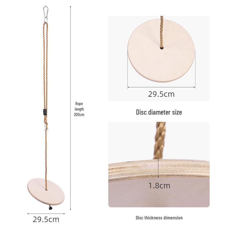 High Strength Outdoor Wooden Round Disc Swing for Children Wooden Disc Swing