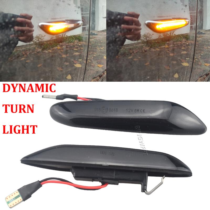 1Pair For BMW 3 Series E90 Sedan (Not for M3) 2007-2011 LED Dynamic Turn Signal Blinker Side Marker Mirror Indicator Light