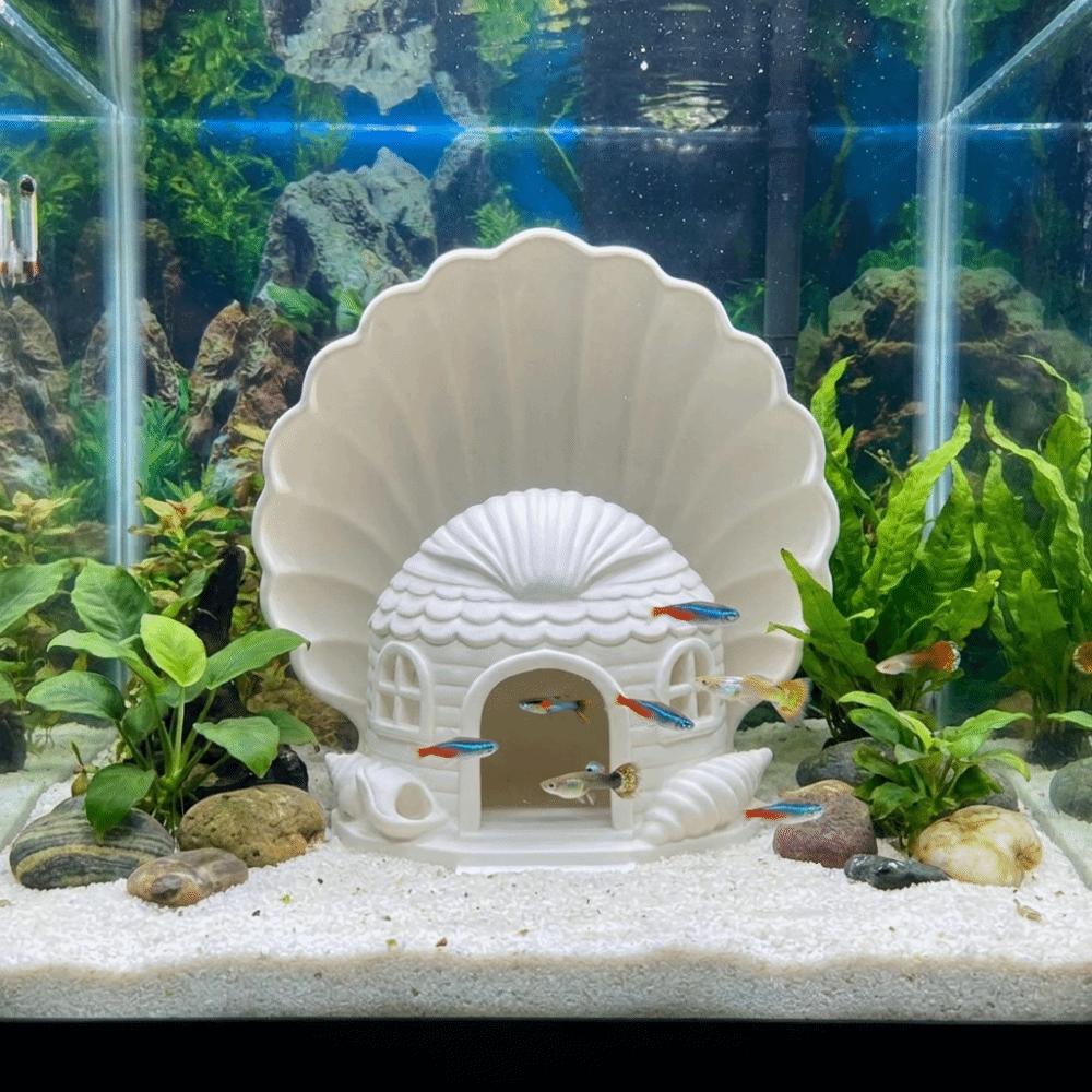 Plastic Fish Hiding House 3D Printed Betta Shelter Aquarium Cave Ornament  Office Decoration