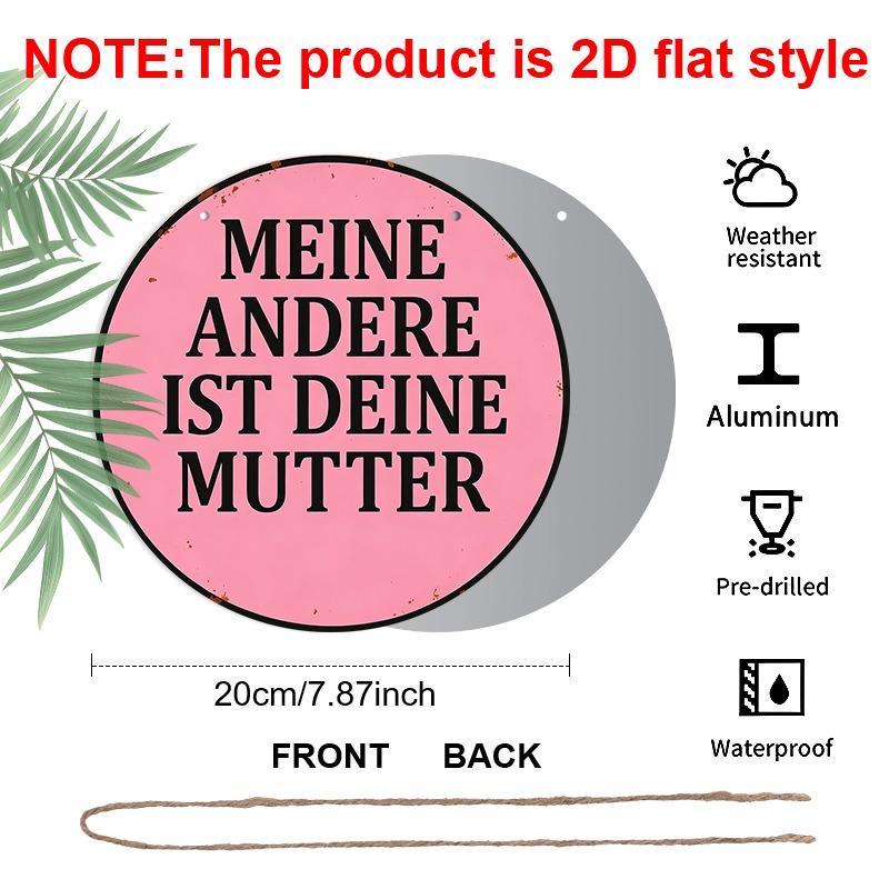 2D Flat German Retro Aluminum Wall Decorations in Various Sizes. A Humorous "My Other Half Is Your Mom" Slogan Makes for A Funny Gift for Friends