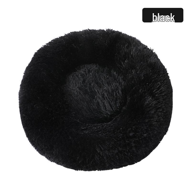 Round Plush Winter Pet Bed: Removable, Warm Cat & Dog Nest Cushion