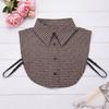 Check Pattern Detachable Faux Collar Shirt Collar Insert for Sweatshirt Layering with Pointed Collar and Front Style