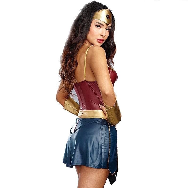 S-3XL Halloween Wonder Woman Costume Cosplay Outfit Game Themed Dress Women