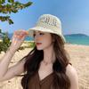 Summer breathable hollow straw knitted bucket hat women