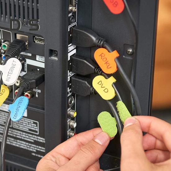 10 Pcs Write-on Cord Labels Cable Tabs Reusable Cable Organizer Nylon Hook And Loop Cable Labels Electrical Cables Identification Tabs for Home