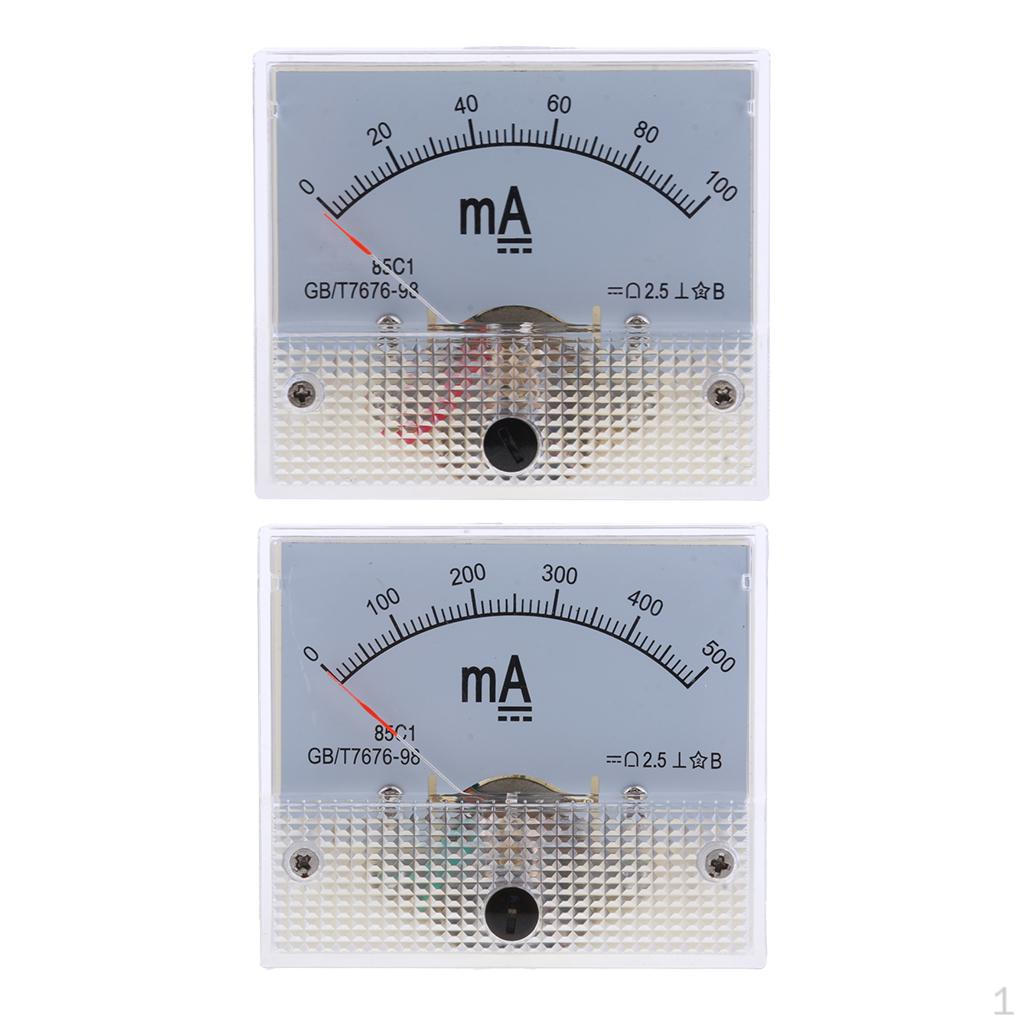 

2Pcs/Set DC Ammeter Analog Panel Meter Amp Current Pointer Type
