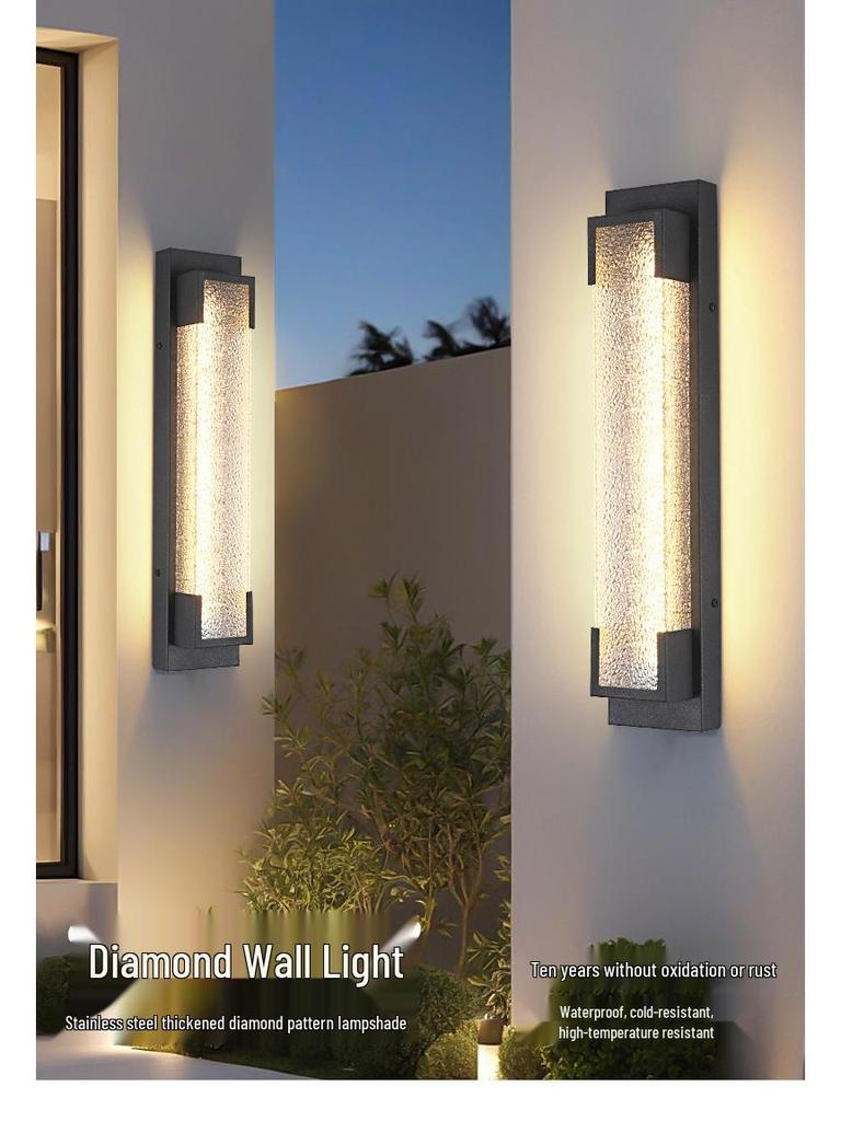 Diamond Pattern Waterproof Outdoor Wall Light for Gates, Courtyards, Balconies, and Gardens