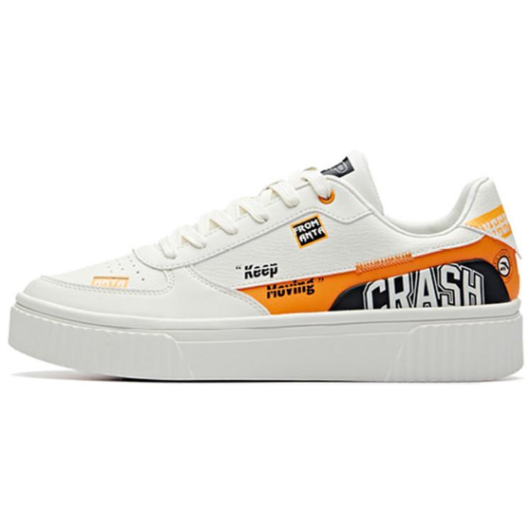 

new Anta Low Top Skateboard Shoes Men s Orange White 40