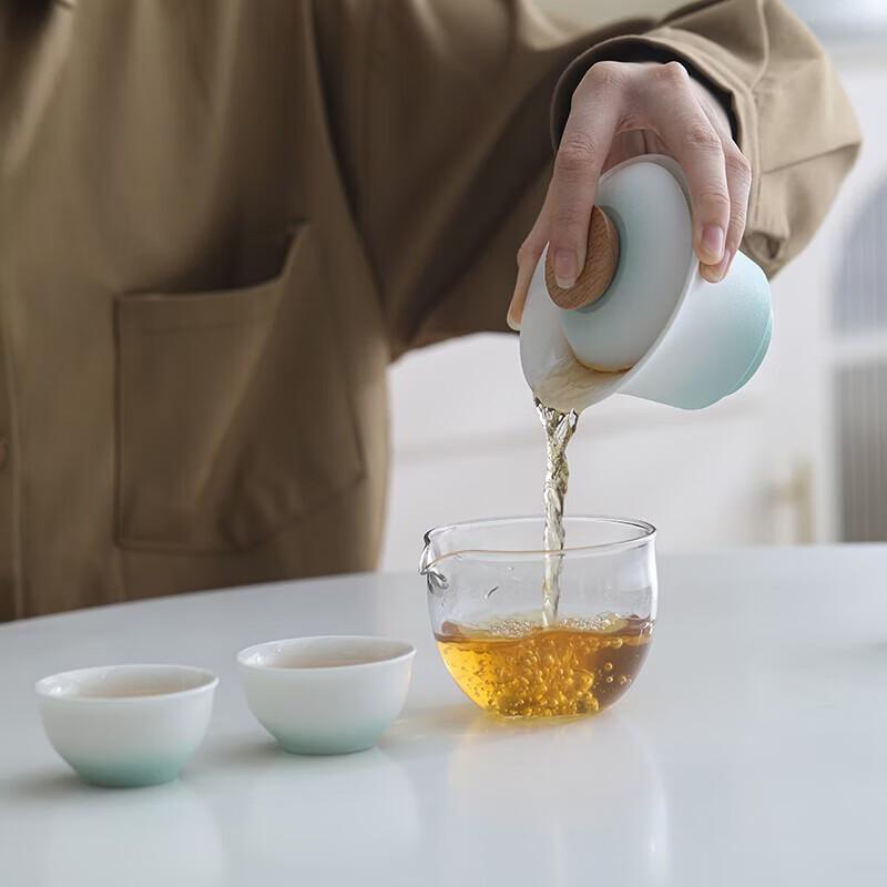 Wanchunhe Portable Ceramic Gaiwan Tea Set