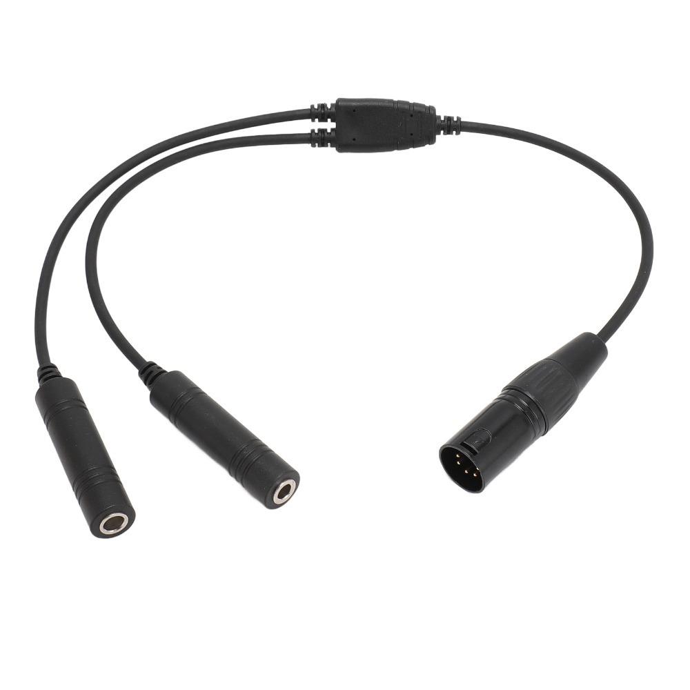 

5 Pin XLR Aviation Headset Adapter Dual Plug Professional for Airbus 5 Pin XLR Adapter GA Dual Plug Adapter for PJ-068/PJ-055