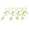 Breloc Pandantiv Stea cu Patru Vârfuri Decupată Elegantă și Lună Aliaj Durabil Ușor pentru Femei Farmec pentru Geantă Cadou Accesoriu