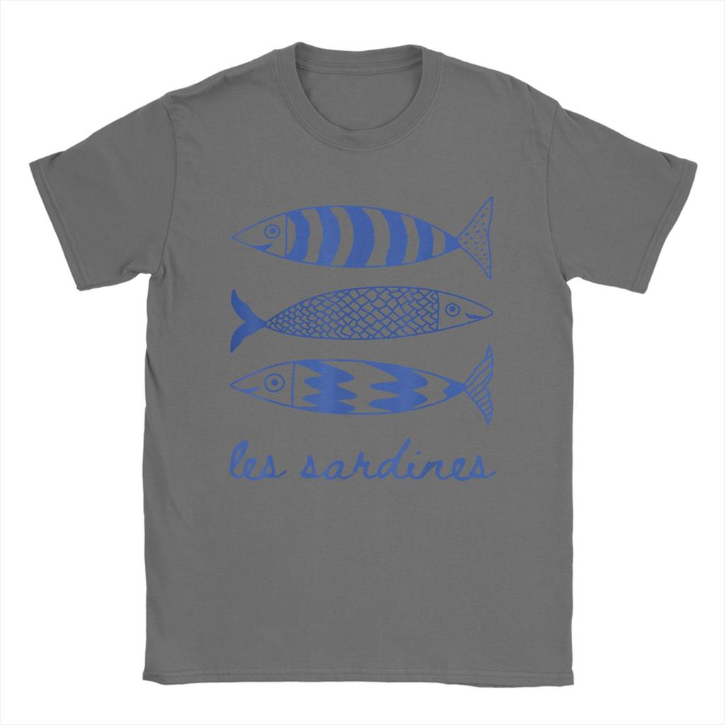 Les Sardines Tinned Fish Graphic Funny T Shirt Men's  Cotton Funny T-Shirts O Neck Fisherman Tees Short Sleeve Tops Classic