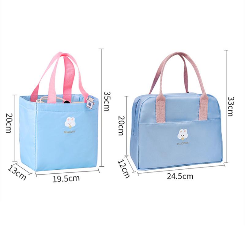 Large Womens Lunch Carryall with Badge Lightweight To Carry Insulation Lunchbox Pouch Thicken Zipper Thermal Food Cooler Carryall for School Picnic