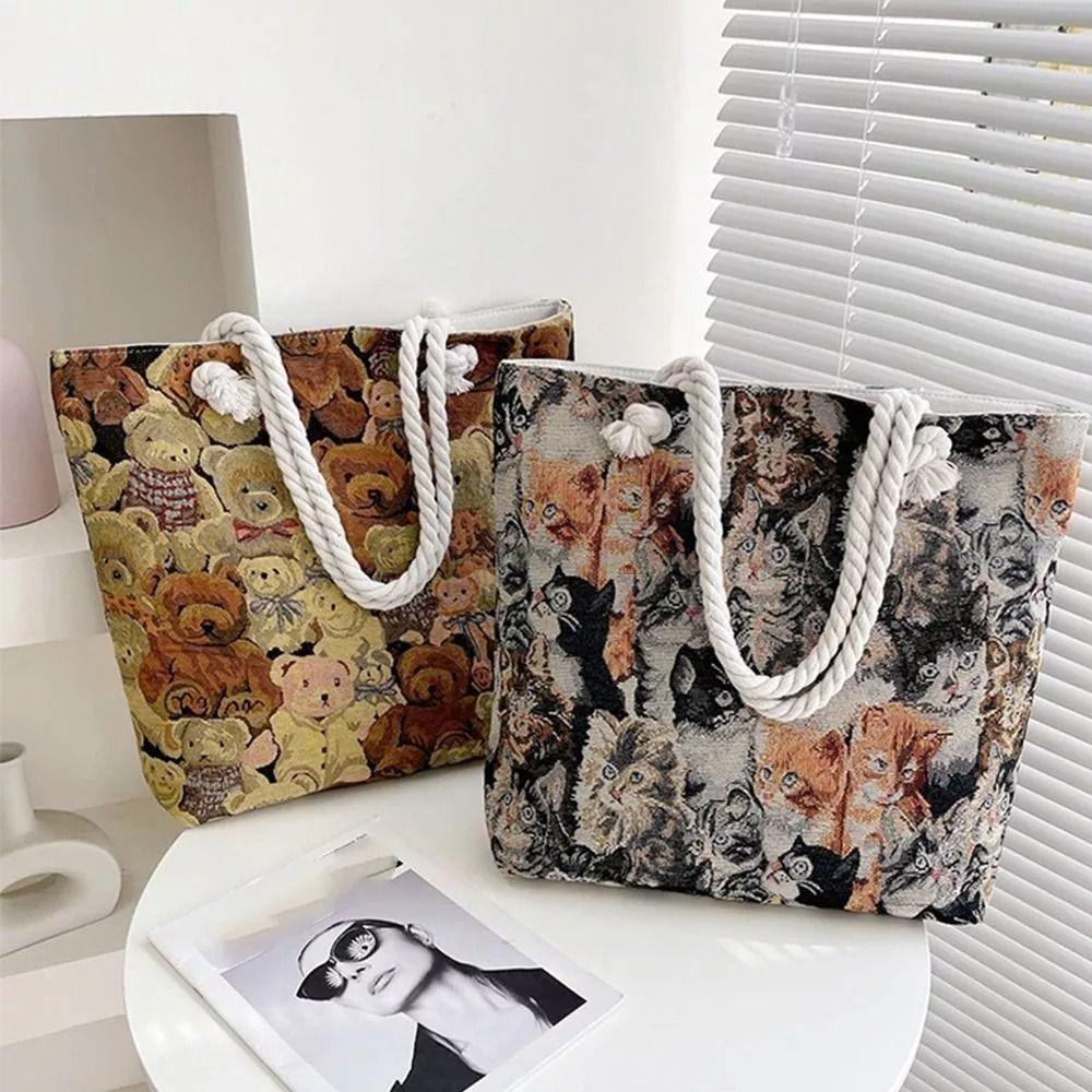 

Animal Ethnic Style Shoulder Bags Elephant Printed Tote Bag New Storage Bag