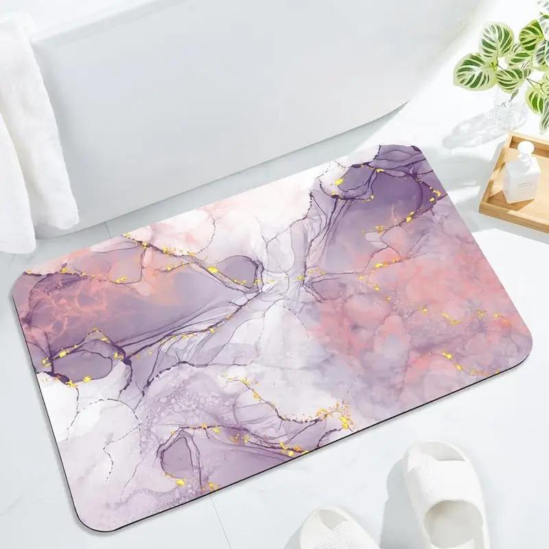 Colorful Marble Texture Door Front Mat Decoration Home Bathroom Floor Mat