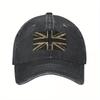Camo Union Jack Baseball Cap Adjustable Cotton Distressed Style Casual Unisex Sunscreen Hat
