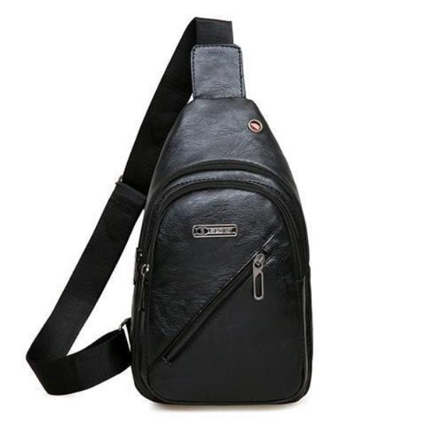 

Usb Мужская портативная перезаряжаемая сумка для отдыха по диагонали для спорта на открытом воздухе из искусственной кожи нагрудная сумка