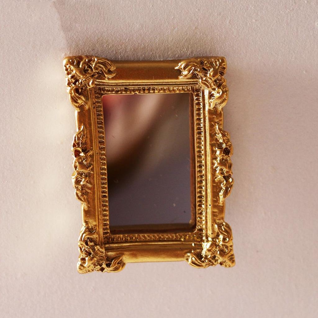 Doll House Decor 1/12 Mini Victorian Tiny Furniture Ornament Dollhouse Mirror Miniature