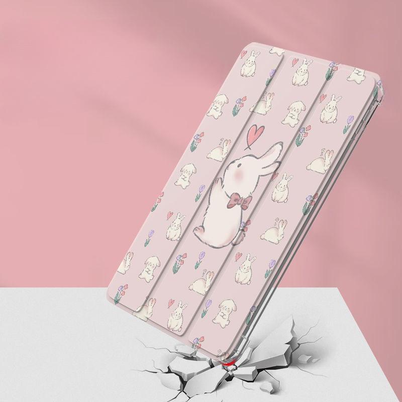 With Pencil Holder Cover for Samsung Tab S7 S8 S9 11 Plus S10 S9 12.4 Inch Pencil Case for Tab A9 8.7" Plus 11" Cartoon Bunny
