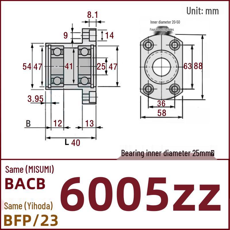 Double-Cut Flange Circlip Bearing Housing, Aluminum Alloy, BACB6800ZZ BFP23.