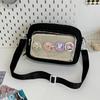Pain bag Crossbody pain bag Daily versatile transparent baby bag Shoulder canvas Large capacity Campus commuting Pain bag Trendy cool