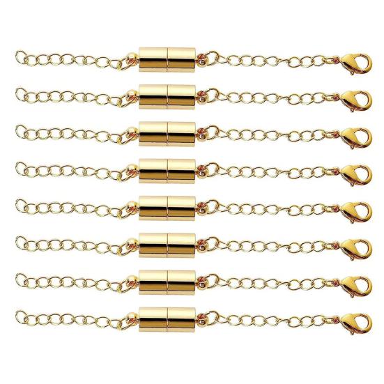 4/8 قطعة سوار تمديد سلاسل جراد البحر كليب الفولاذ مكافحة كسر اتصال المغناطيس DIY بها بنفسك قابل للتعديل المغناطيسي قلادة تمديدات