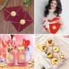 Rose Pattern Heart Sticker 3D Embossed Self-Adhesive Seal Label  Invitation Card