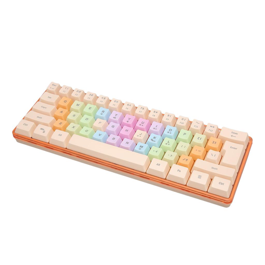 61 Keys Mechanical Keyboard RGB Backlight Colorful Keycaps Mini Wired Mechanical Keyboard for