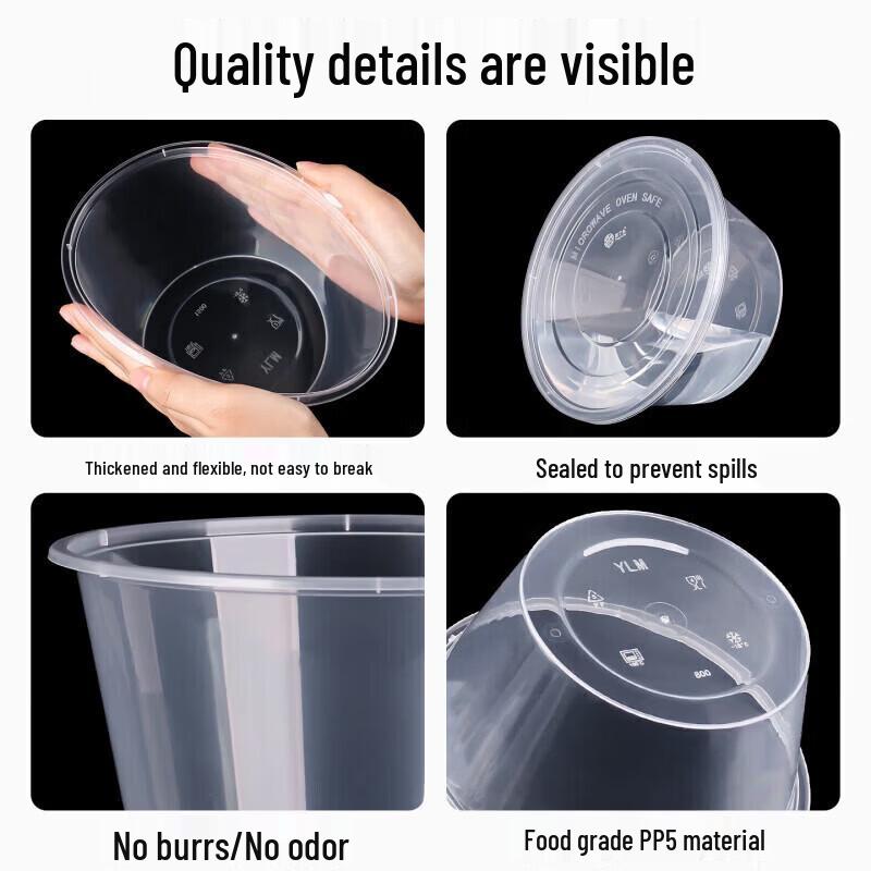 Transparent Round Plastic Food Containers