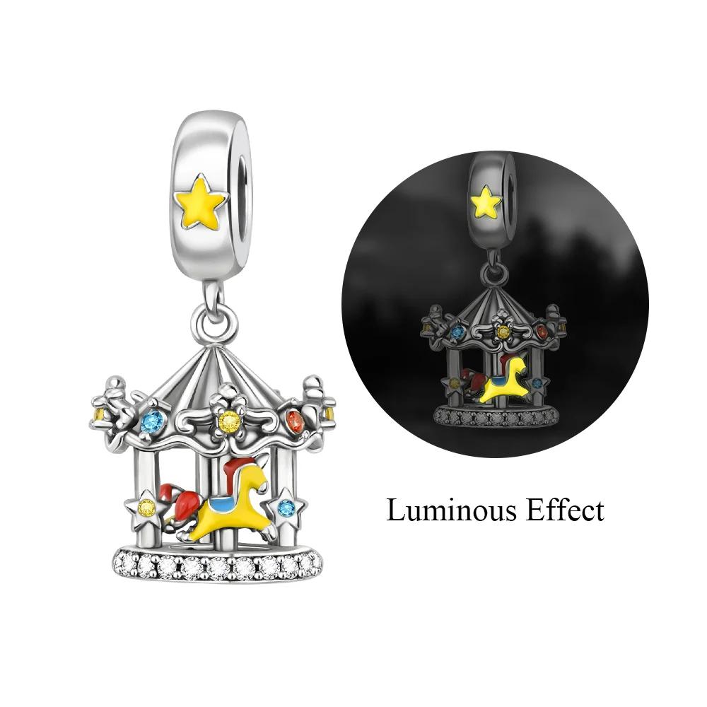 Kupfer Prinzessinnenkrone Anhänger Kuchen Trojanisches Pferd Perle Anhänger Passend für Original Halskette Armband Damen Schmuck Geburtstag DIY Geschenk