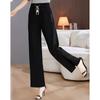 Past Loose Fit Elastic Waist Wide-Leg Cropped Pants