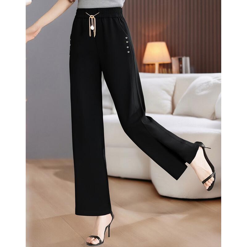Past Loose Fit Elastic Waist Wide-Leg Cropped Pants
