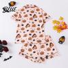 Seasonal Halloween Pajamas Pajama Sets for Women Button Down Short Sleeve 2 Fun Halloween-themed Piece Sleepwear Pumpkin Print Shirts And Shorts