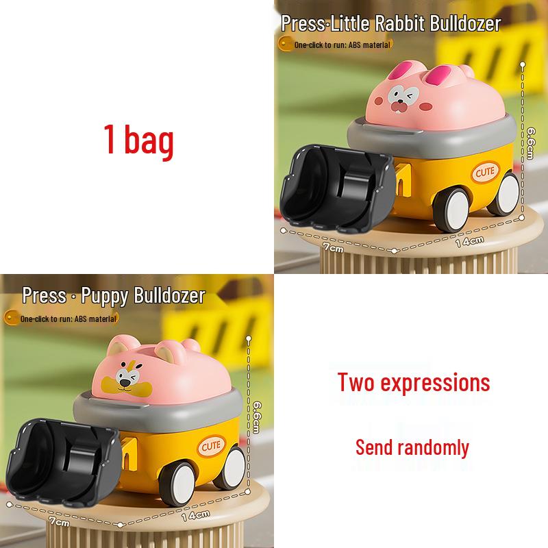 Cartoon Style Educational Toy Car: Cute Pet Engineering Vehicle for Kids