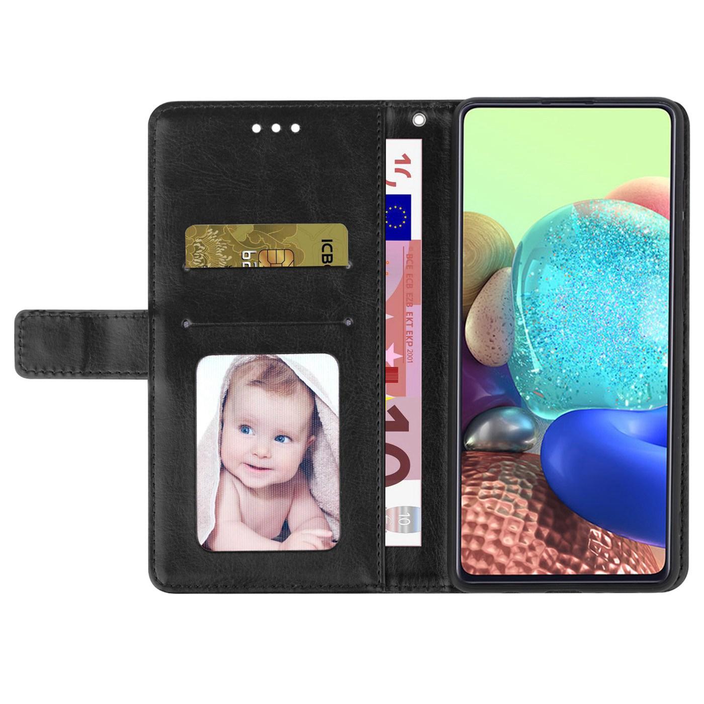 

For Xiaomi Poco C40 4G HT01 Wallet Stand Feature Imprinted Y-Shaped Lines Phone Case PU Leather Anti-fall Shell with Strap Black