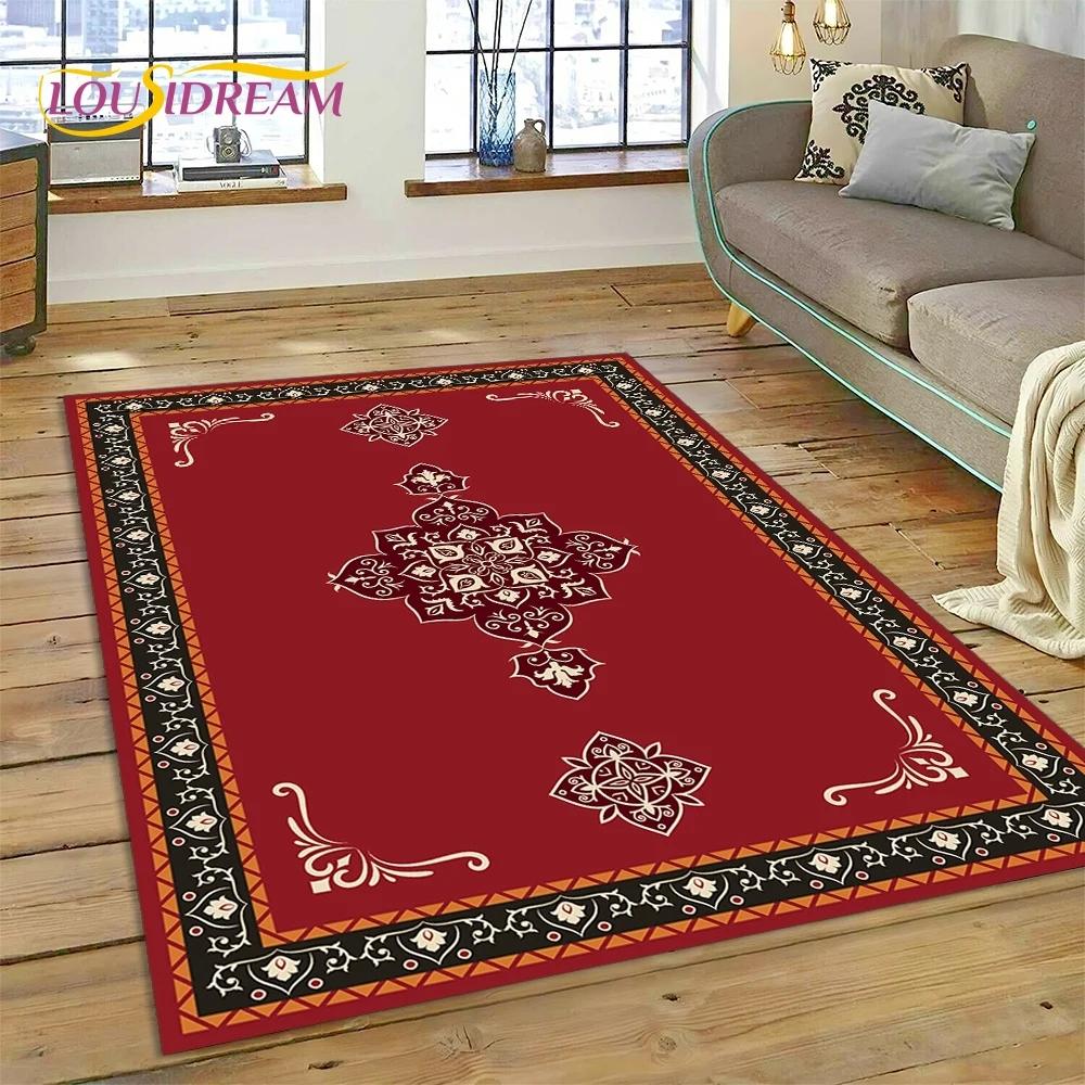 3D Turkey Persian Bohemian Mandala Flower Koberec do ložnice Obývací pokoj Domácí Dekorace na pohovku,Děti Large Decor Floor Mat