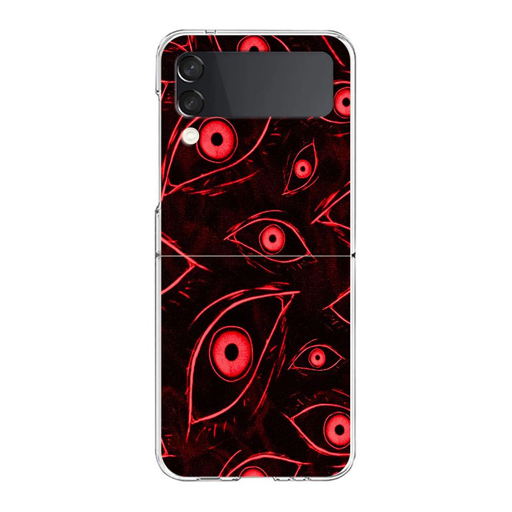 Phone Cover For Samsung Galaxy Z Flip 6 5 4 Case Transparent For Samsung Z Flip 3 Hard PC Foldable Shell The Eye Of Cthulhu Bags